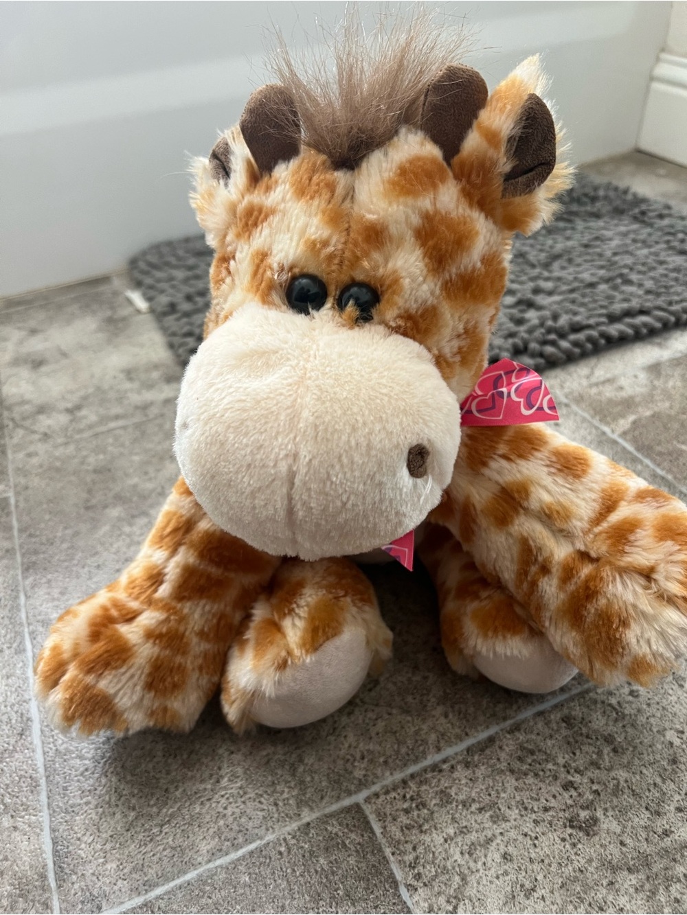Soft Tan & Cream Giraffe Plush Stuffed Animal - Adorable Cuddly Toy